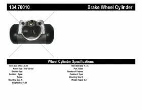 134.70010 CENTRIC PARTS Drum Brake Master Cylinder Wheel