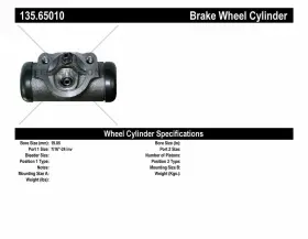 Centric Parts 135.65010 Drum Brake Wheel Cylinder-c-tek Standard Cylinders Centric Parts 135.65010 Drum Brake Wheel Cylinder-c-tek Standard Cylinders