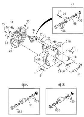 5-87831-828-0 HONDA Cup Set Rear Wheel Cylinder Passport