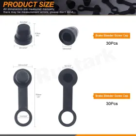R-1110 RUSTARK Brake Bleeder Rubber Caps Nuts Screw Kit #2