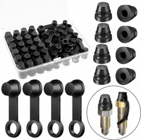 Tallew Ug-tallew-3702 120 Pcs Rubber Grease Fitting Caps Brake Bleeder Screw Black