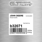 B32071 Face Plate Fits John Deere (surplus Open Box). Fixed Price $163.51.