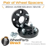 Bolt-on Wheel Spacers (2) 4x108 63.4 20mm For Ford Fiesta Mk4 97-02. Fixed Price $67.21.