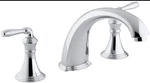 Kohler K-t398-4-cp Devonshire 2-handle Deck And Rim-mount Roman Tub Faucet. Fixed Price $232.50.