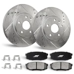 Rear Zinc Drill/slot Brake Rotors + Ceramic Pads For Cadillac Deville 1997-1999. Fixed Price $215.31.