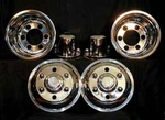Chevy Gmc W3500 W4500 Wheel Simulators 16" 6 Lug Cabover Bolt On Stainless Dualy. Fixed Price $349.00.